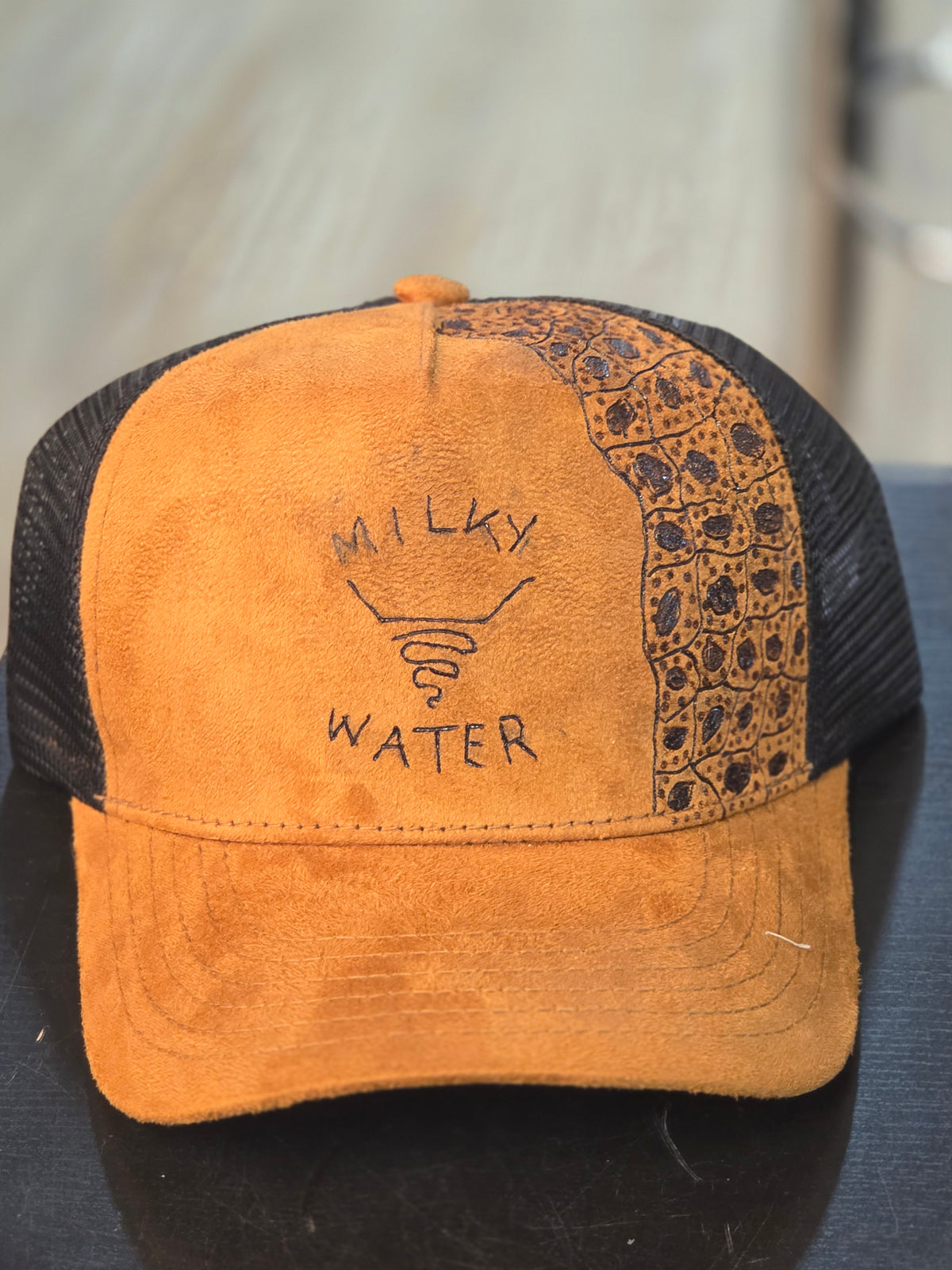 Milky Water hand Burnt Cap